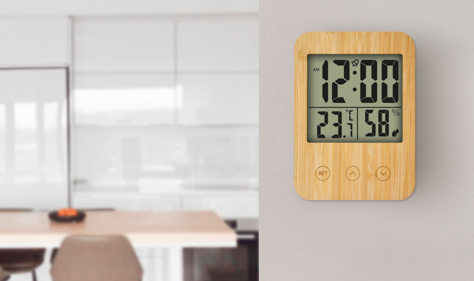 TERMOMETRO HIGROMETRO DE BAMBU "BIRMANIA"