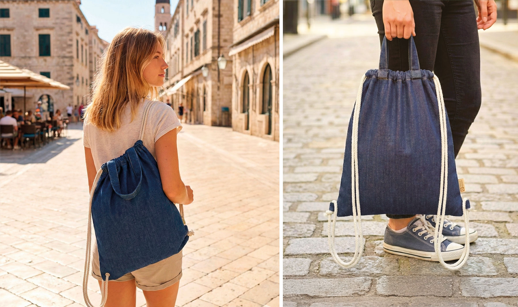 BOLSA MOCHILA DE ALGODÓN RECICLADO "AGRA"