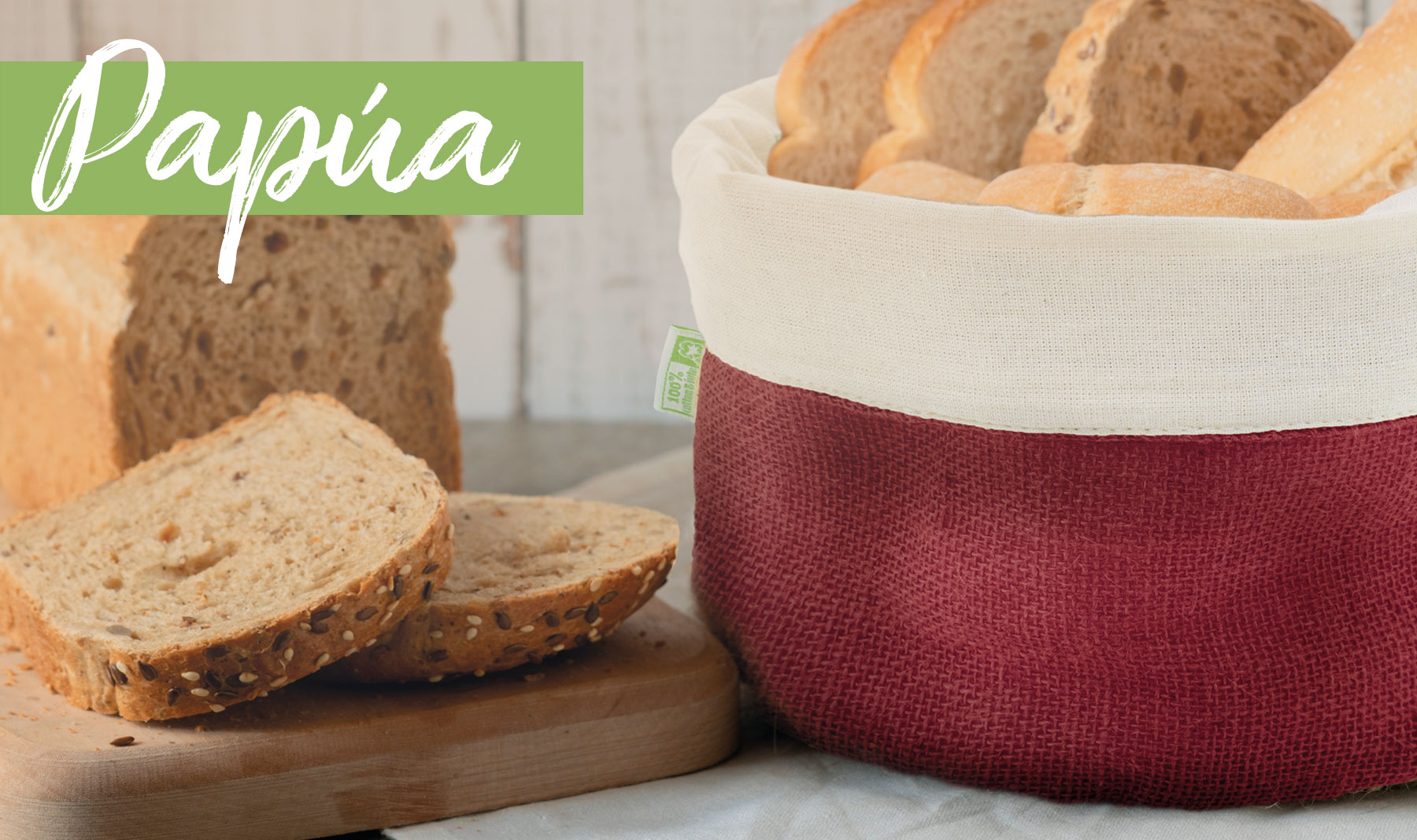 COTTON AND NATURAL JUTE BREAD BASKET 