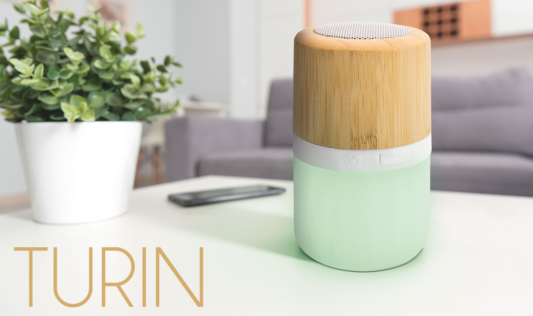 ALTAVOZ LUMINOSO DE BAMBÚ "TURÍN"