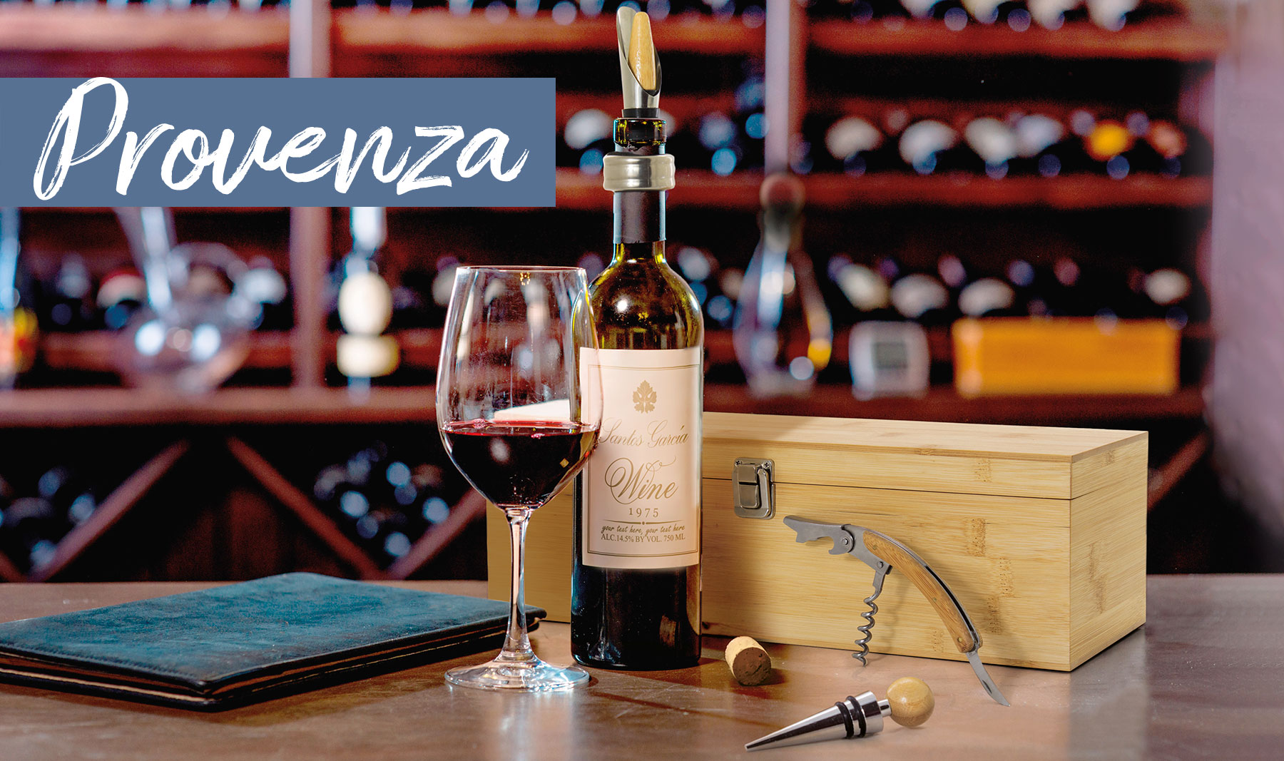 SET DE VINO BAMBÚ "PROVENZA"