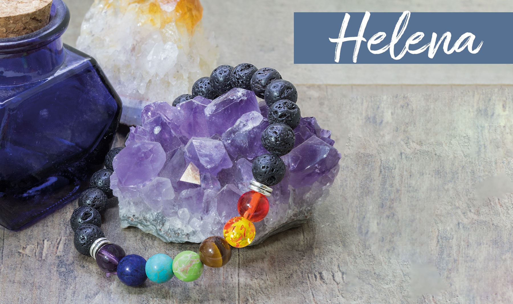 PULSERA PIEDRA VOLCÁNICA "HELENA"