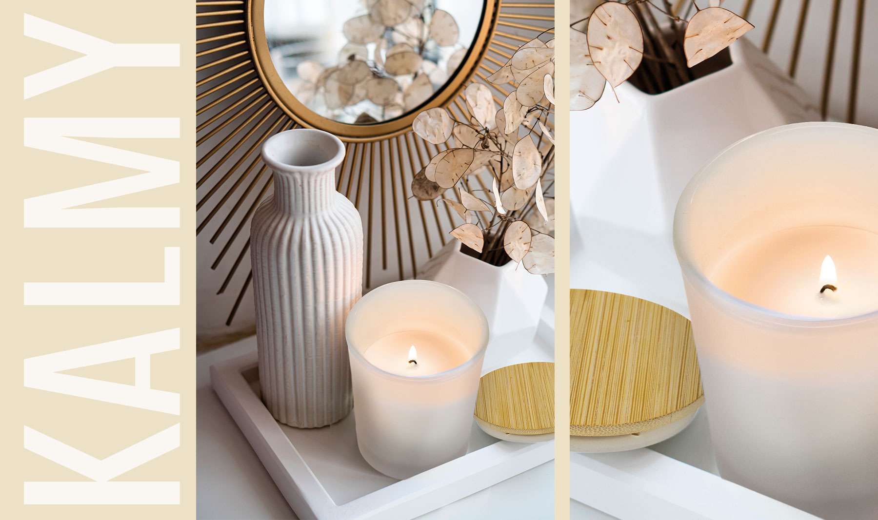 AROMATIC CANDLE WITH BAMBOO LID 