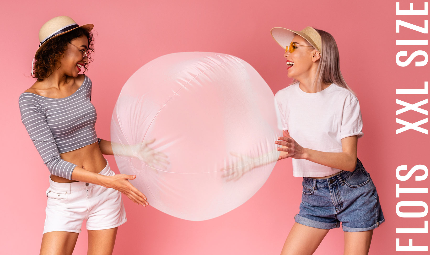 BALÓN DE PLAYA BLANCO TRANSLUCIDO "FLOTS"