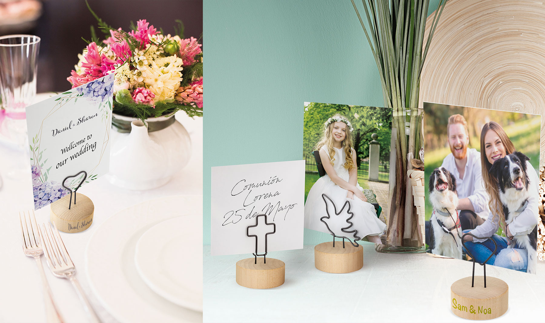 MEMO CLIP CON BASE DE MADERA "ESPÍRITU"