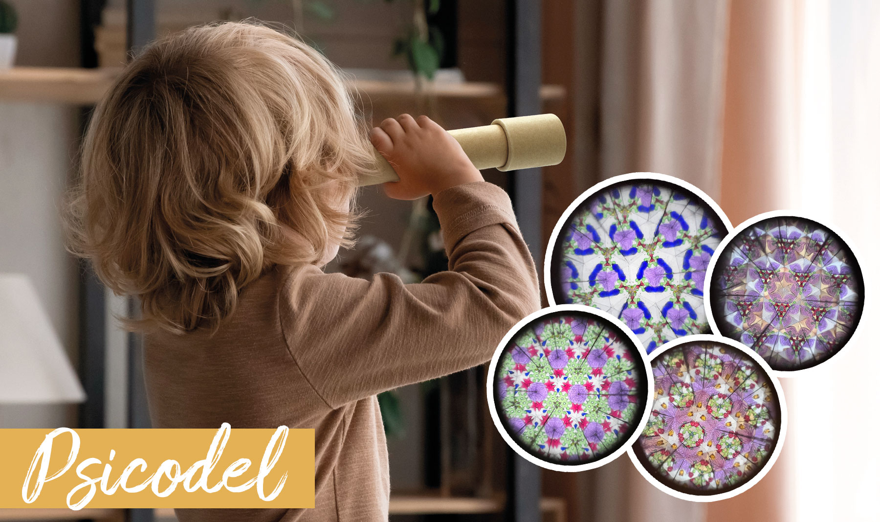 SET DE 4 CALEIDOSCOPIOS KRAFT "PSICODEL"