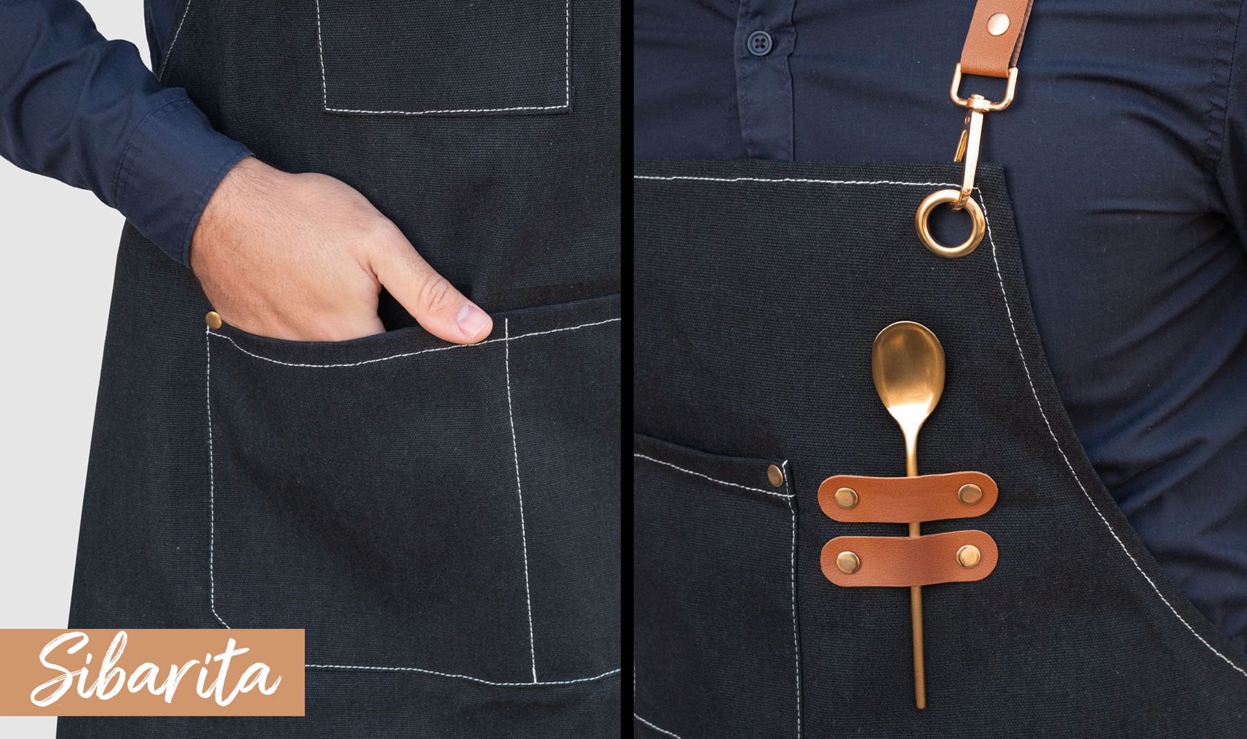 DELANTAL DE ALGODÓN CANVAS Y POLIESTER RECICLADO “SIBARITA”