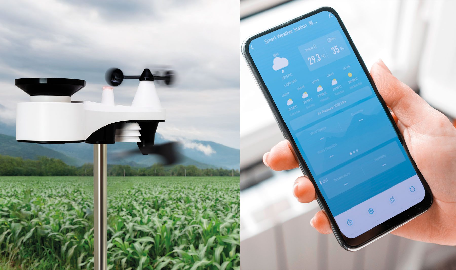 ESTACIÓN METEOROLÓGICA INALÁMBRICA WIFI CON VELOCIDAD DEL VIENTO Y PLUVIÓMETRO “EOLO”