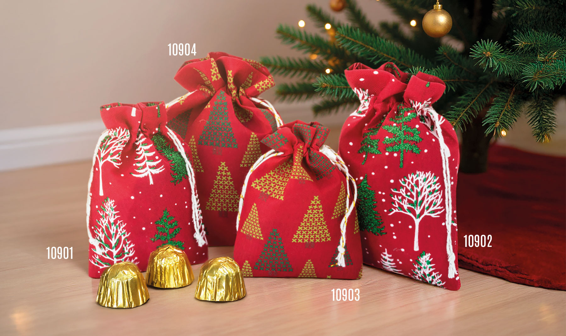 BOLSA REGALO NAVIDEÑA 10*14 CM "SHERWOOD"