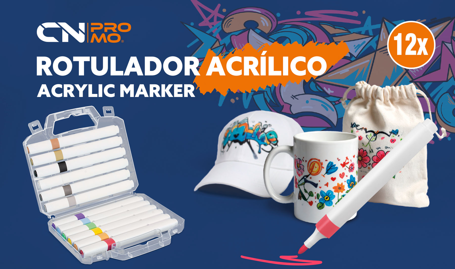 SET 12 ROTULADORES ACRILICOS "KOLORIN"