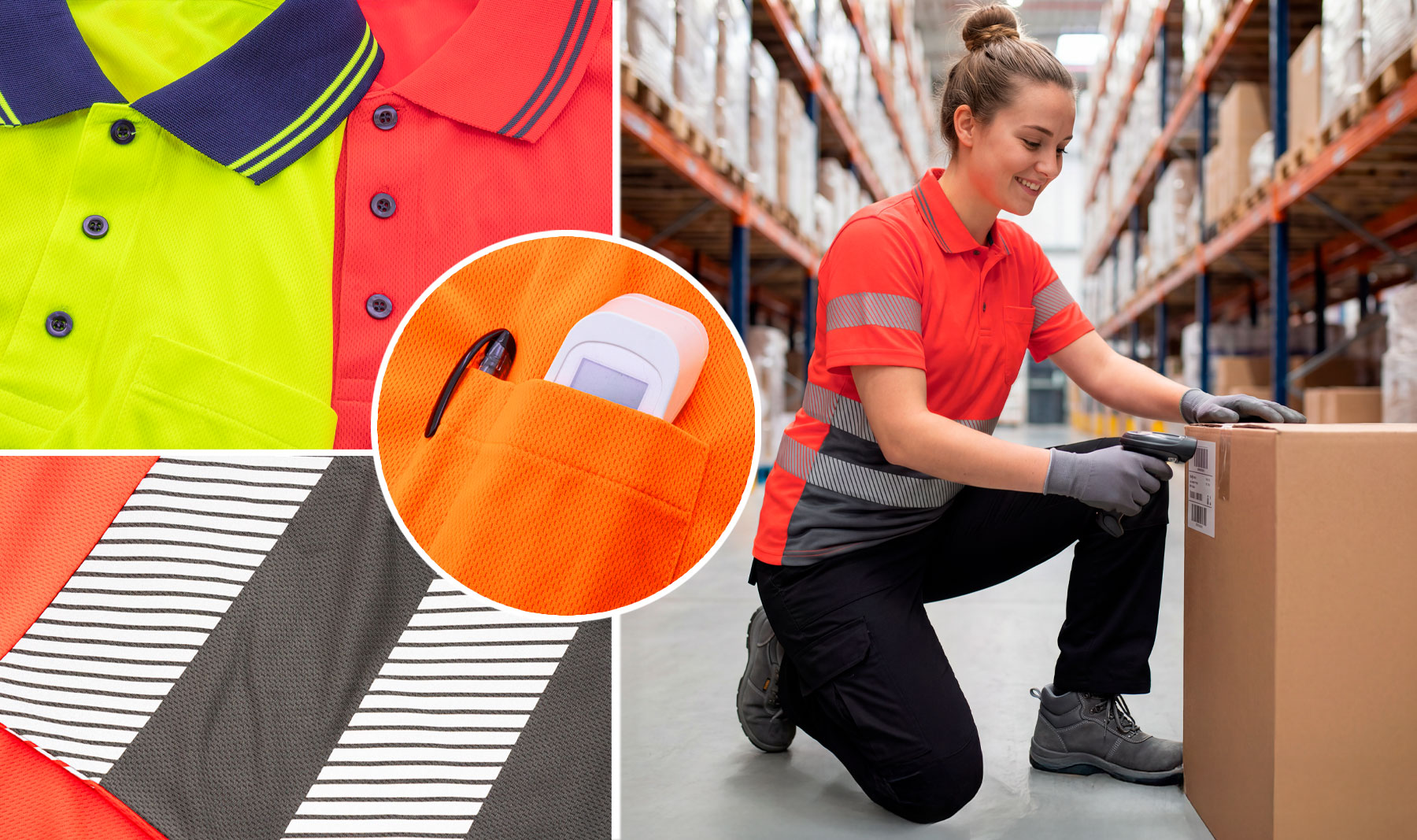 POLO CON BOLSILLO Y BANDAS REFLECTANTES ELÁSTICAS “QVO”