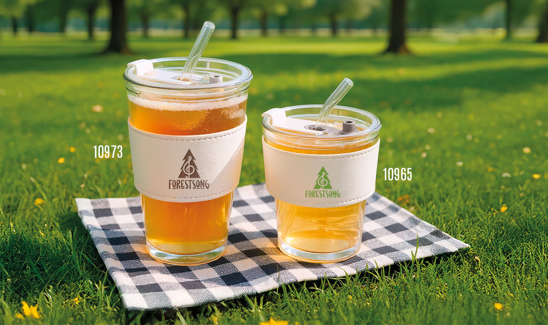 VASO 450 ML CON PAJITA DE CRISTAL "DELICATESSEN"