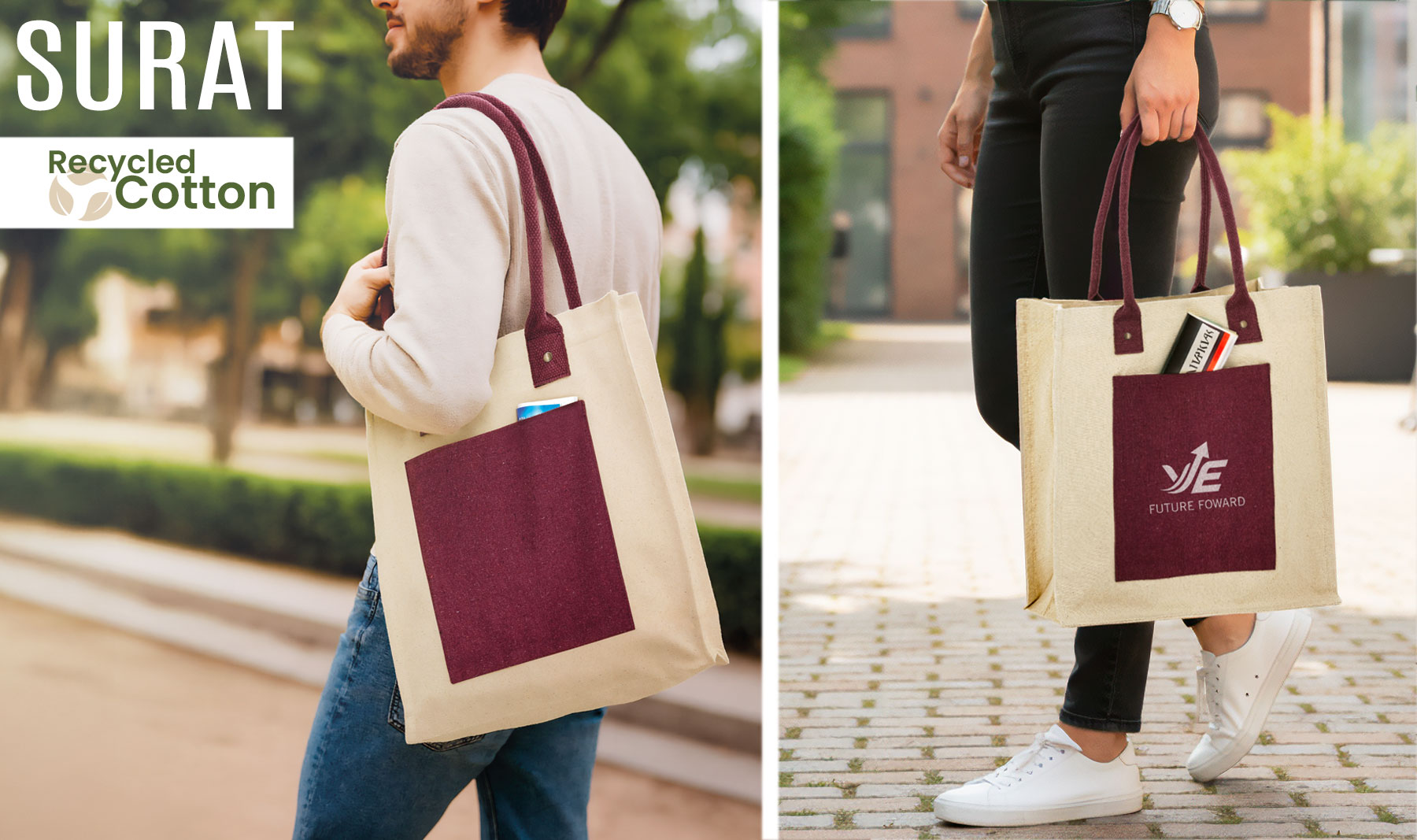 BOLSA DE ALGODÓN CANVAS RECICLADO "SURAT"