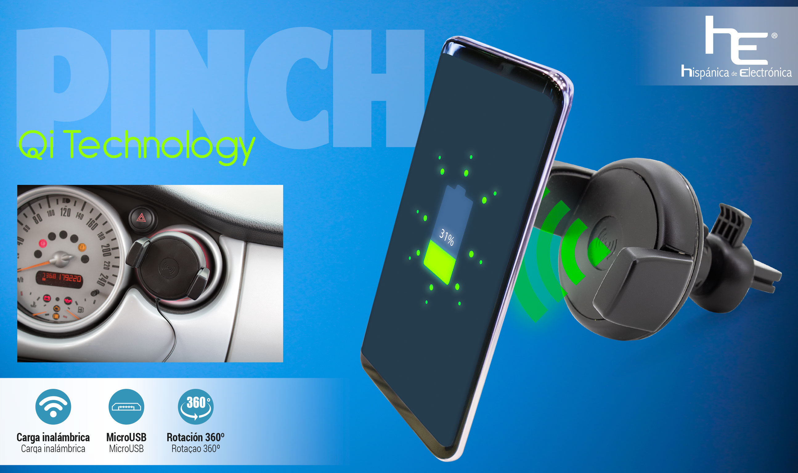 SUJETA MOVIL CARGADOR INALAMBRICO PINCH