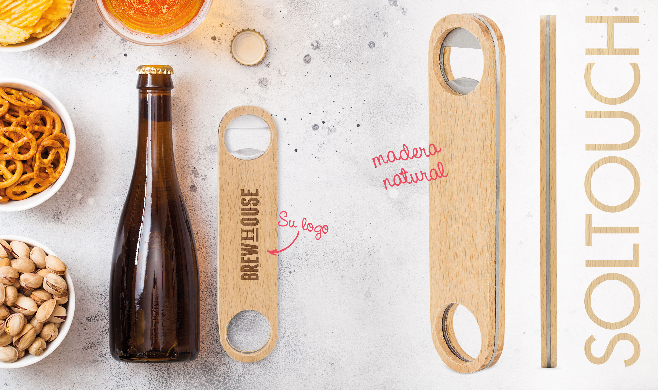 ABRIDOR BARMAN MADERA "SOLTOUCH"