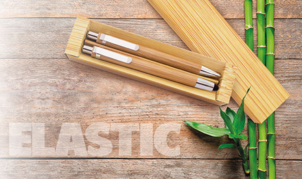 SET BOLIGRAFO Y PORTAMINAS BAMBU "ELASTIC"