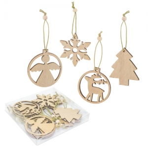SET CHRISTMAS WOODEN ORNAMENTS "NOELLY" SET CHRISTMAS WOODEN ORNAMENTS "NOELLY"