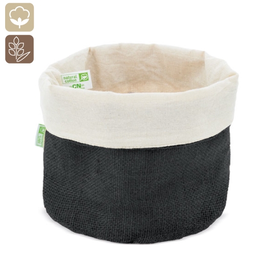 COTTON AND NATURAL JUTE BREAD BASKET 