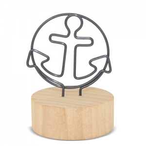 MEMO CLIP CON BASE DE MADERA "ÁNCORA"