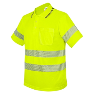 POLO CON BOLSILLO Y BANDAS REFLECTANTES ELÁSTICAS “QVO”