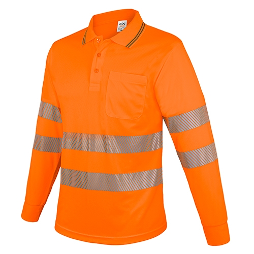 POLO MANGA LARGA CON BOLSILLO Y BANDAS REFLECTANTES “QVO”