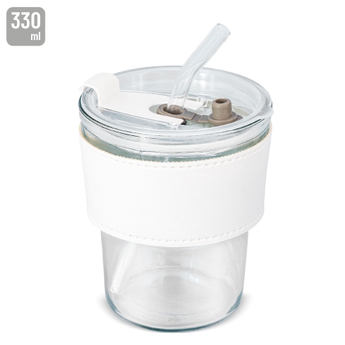 VASO 330 ML CON PAJITA DE CRISTAL "DELICATESSEN"