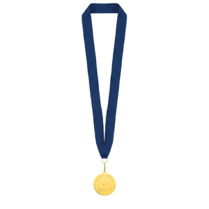 MEDALLA DE ORO "OLIMPIA" LANYARD AZUL
