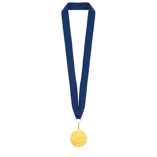 MEDALLA DE PLATA "OLIMPIA" LANYARD AZUL