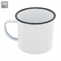 Enameled metal cup with edge Enameled metal cup with edge