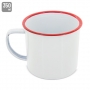 Enameled metal cup with edge Enameled metal cup with edge