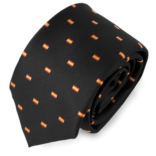 CORBATA BANDERA ESPAÑA NEGRA "CHAMBERÍ"