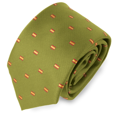 CORBATA BANDERA ESPAÑA VERDE MILITAR "CHAMBERÍ"