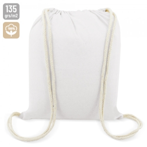 BOLSA MOCHILA BLANCA ALGODON