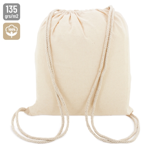 BOLSA MOCHILA CRUDO ALGODON