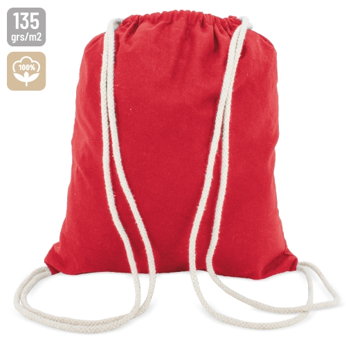 BOLSA MOCHILA ROJO ALGODON