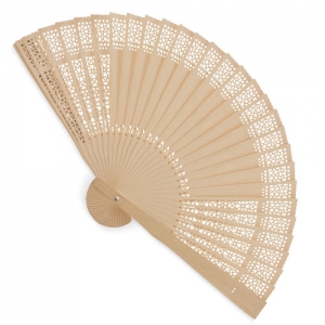 PERFORATED WOODEN FAN (WOODEN COULOUR) 