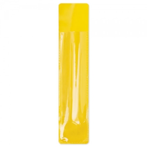 FUNDA BOLIGRAFO PVC AMARILLO