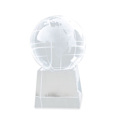 WORLD SHAPED GLASS TROPHY