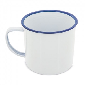 Enameled metal cup with edge Enameled metal cup with edge