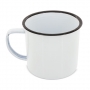 Enameled metal cup with edge Enameled metal cup with edge