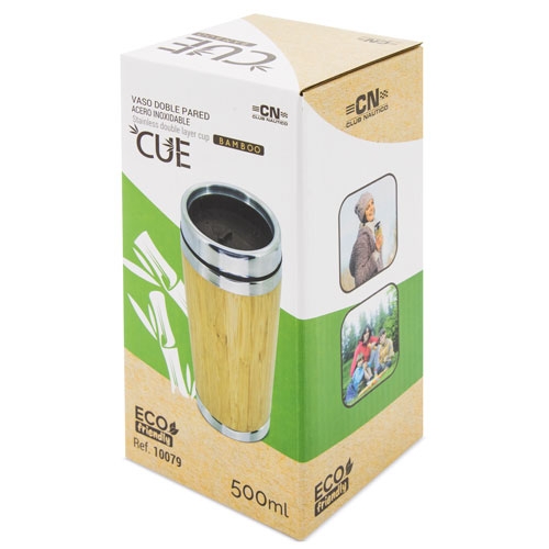 VASO TERMO BAMBU DOBLE CAPA 500ML "CUE"