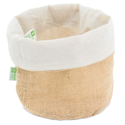 COTTON AND NATURAL JUTE BREAD BASKET 