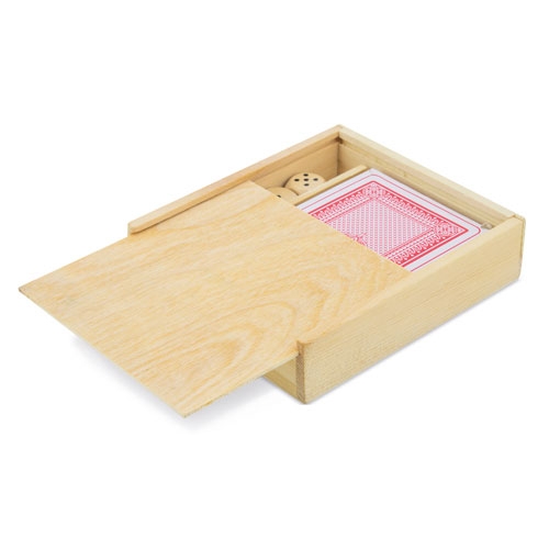 WOODEN DECK AND DICE SET