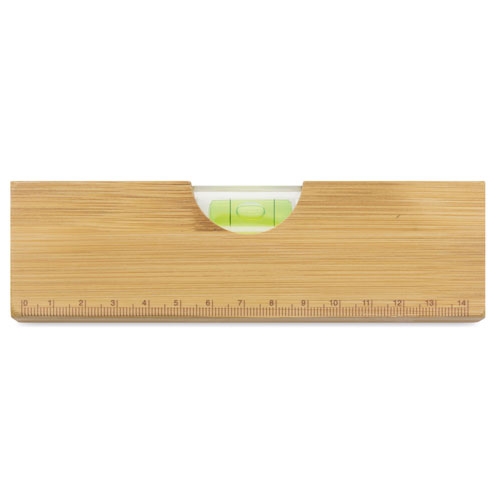 REGLA NIVEL DE BURBUJA DE BAMBÚ CON ABREBOTELLAS