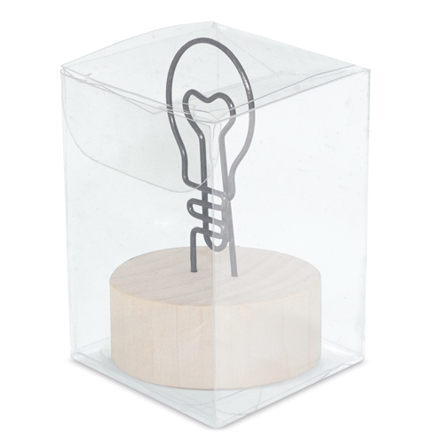 MEMO CLIP CON BASE DE MADERA "EUREKA"