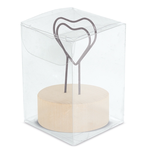 MEMO CLIP CON BASE DE MADERA "LOVE U"