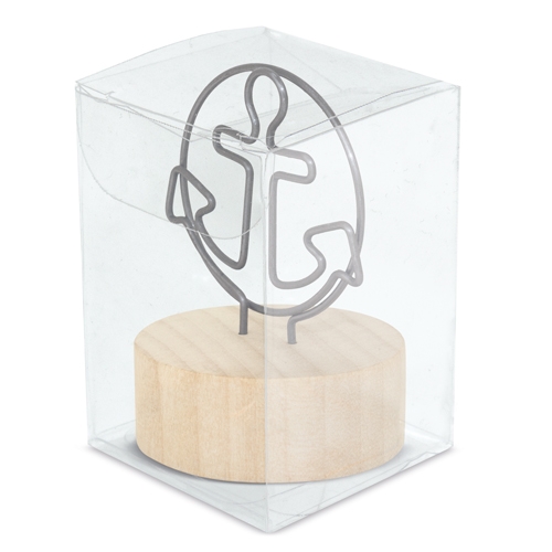 MEMO CLIP CON BASE DE MADERA "ÁNCORA"