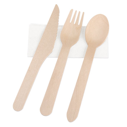 SET DE CUBIERTOS MADERA 4 PCS "COMPLEC"