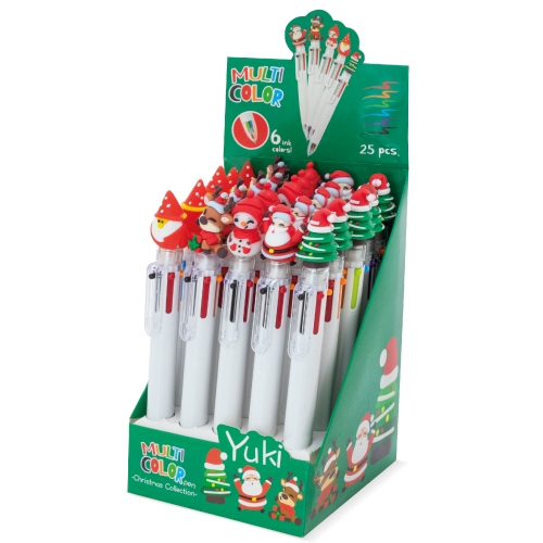SET NAVIDEÑO BOLIGRAFOS MULTICOLOR "YUKI"