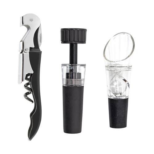 SET DE VINO 3 PCS "MERLOT"